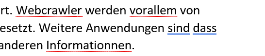 Hervorgehobene Fehler in Word